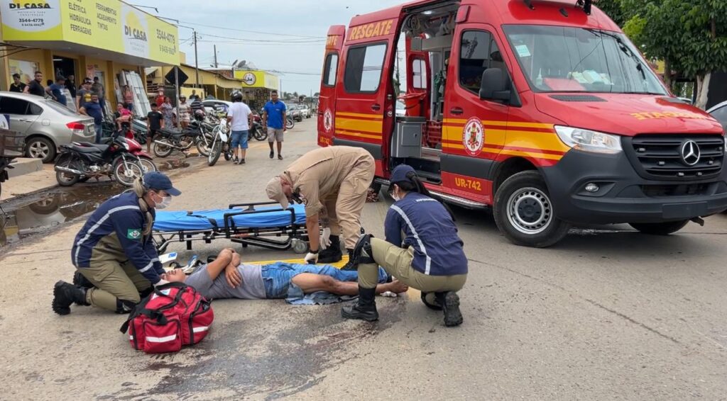 Acidente na avenida São Francisco de Assis deixa homem ferido em Sorriso